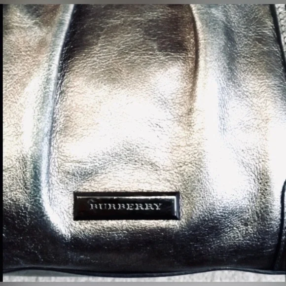 🆑 Burberry Prorsum Metallic Silver Satchel And/e Shoulder Bag Like New EUC
